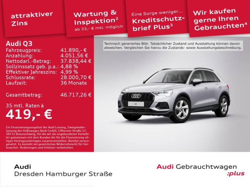 Audi Q3 35 TFSI advanced LED Navi AHZV S tronic