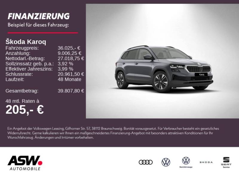 Skoda Karoq Tour 1,5 TSI 150PS Schaltgetriebe ACC AHK