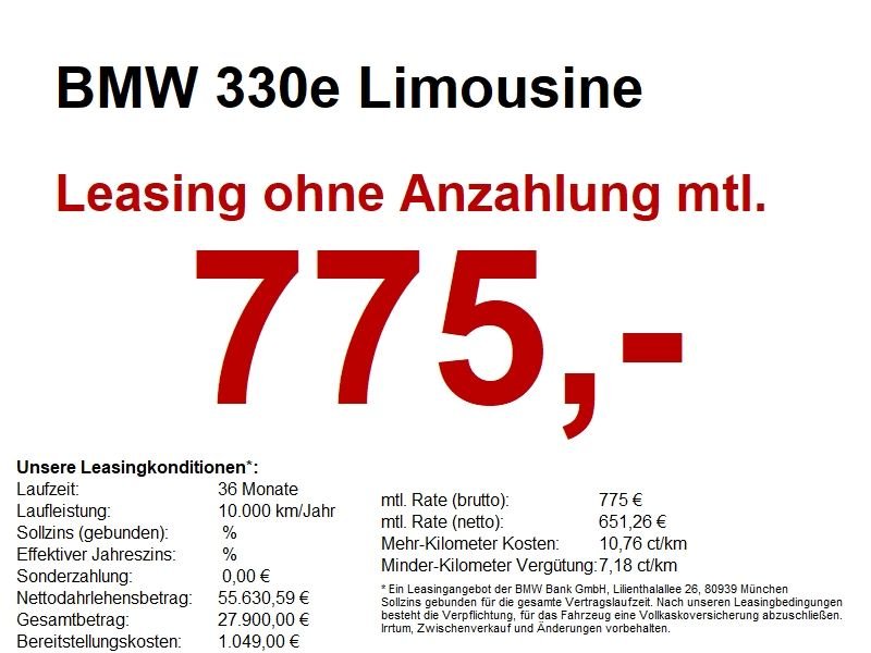 BMW 330e Limousine M Sportpaket
