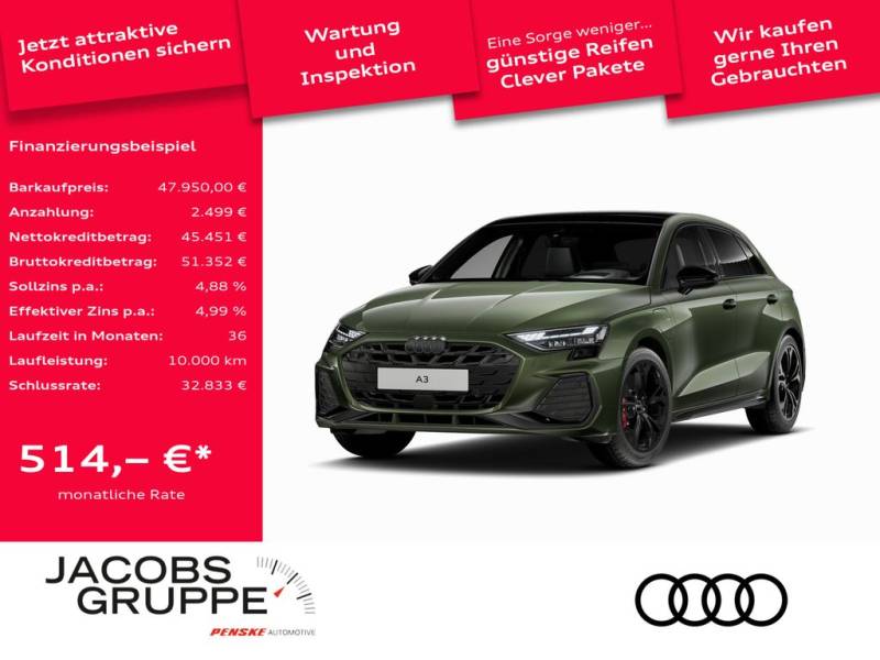 Audi A3 Sportback 45 TFSIe HuD/Kamera/LED/Pano S line
