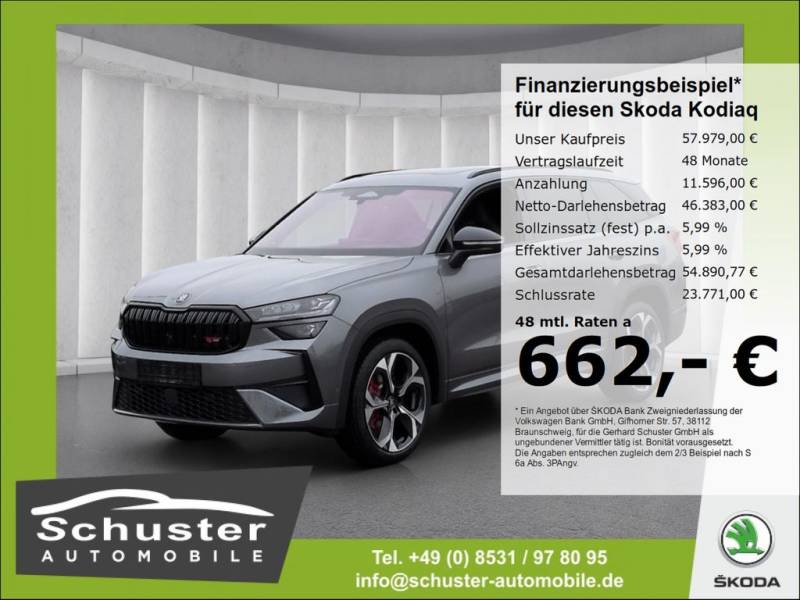Skoda Kodiaq RS 4x4*7Sitze StndHzg AHK 360°Ka Panodach
