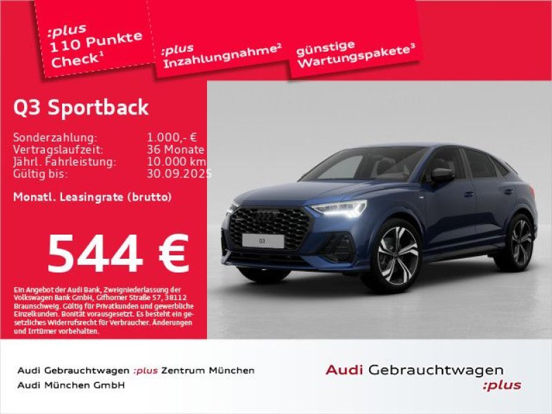Audi Q3 Sportback 40 TFSI qu. S tronic 2x S line 20"/
