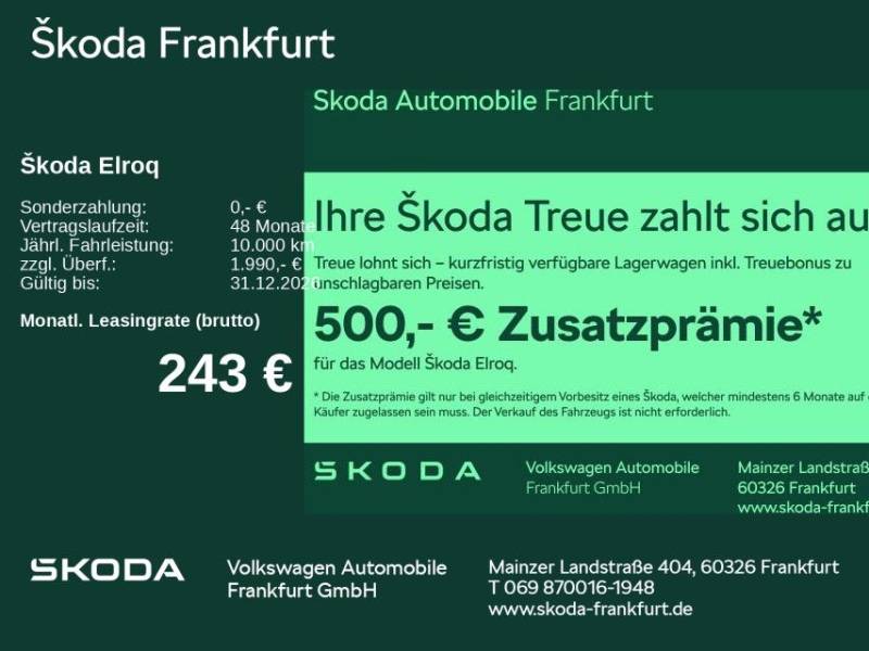 Skoda Elroq 50 Tour 55 kWh Batterie Elektromotor 125 k