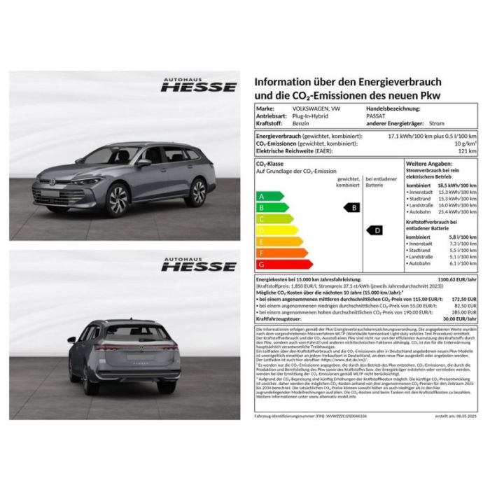 Volkswagen Passat R-Line 1,5 l eHybrid OPF 130 kW (177 PS) 