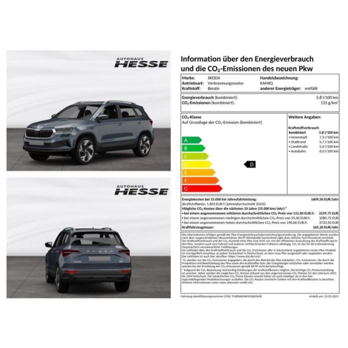 Skoda Kamiq 1.5 TSI Tour DSG, 18" Alu, AHK, Matrix, Na
