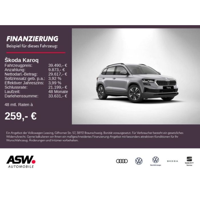 Skoda Karoq Tour 1,5TSI 150PS DSG ACC Varioflex Kamera