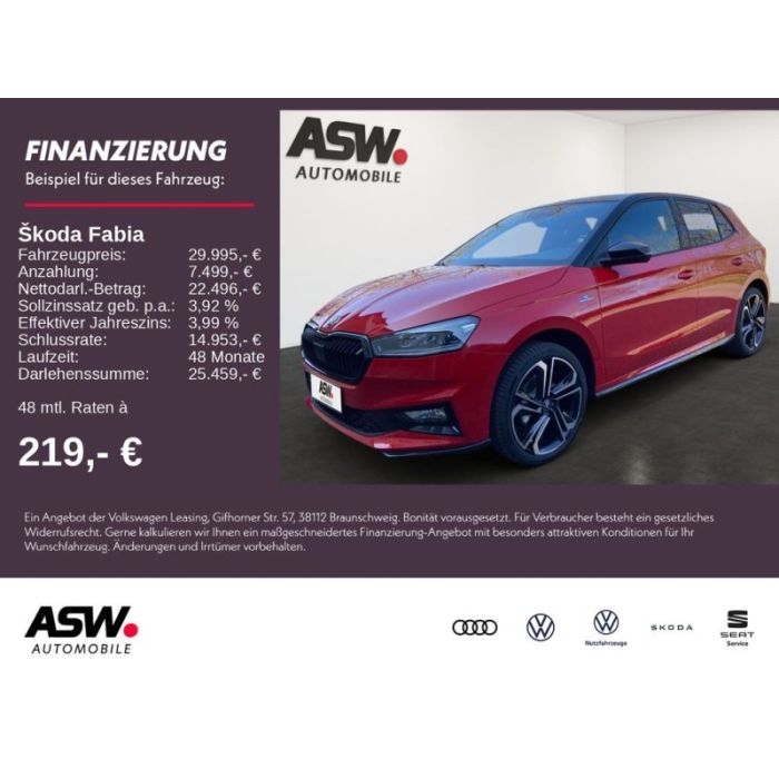 Skoda Fabia Monte Carlo 1,5TSI 150PS DSG ACC Kamera