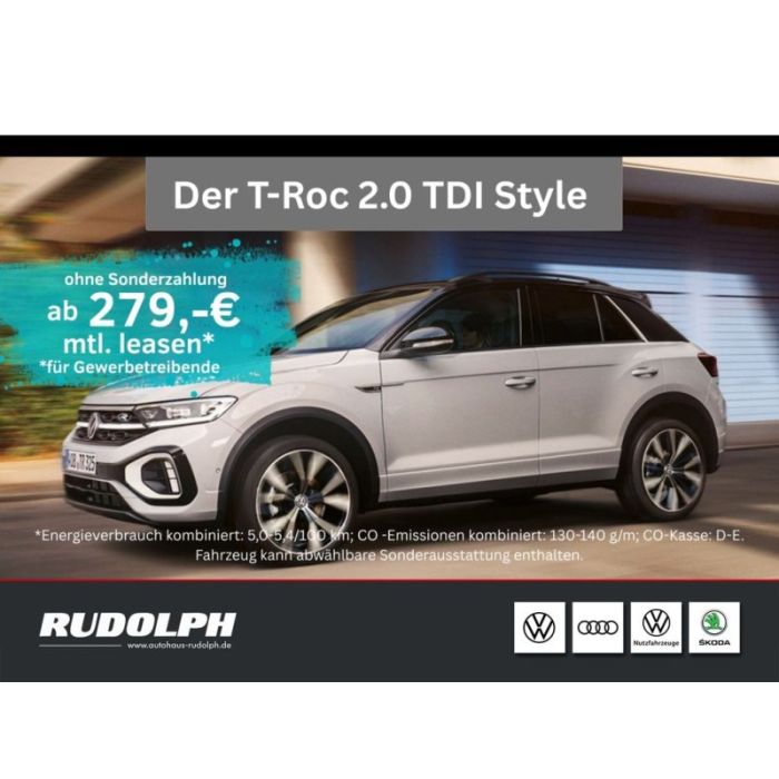 Volkswagen T-Roc 2.0 TDI Style DSG LED BT Navi AHK SHZ Fern